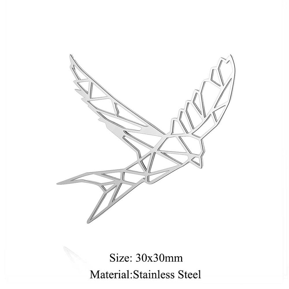 5 pcs/titanium steel paper-cut style animal pendant.