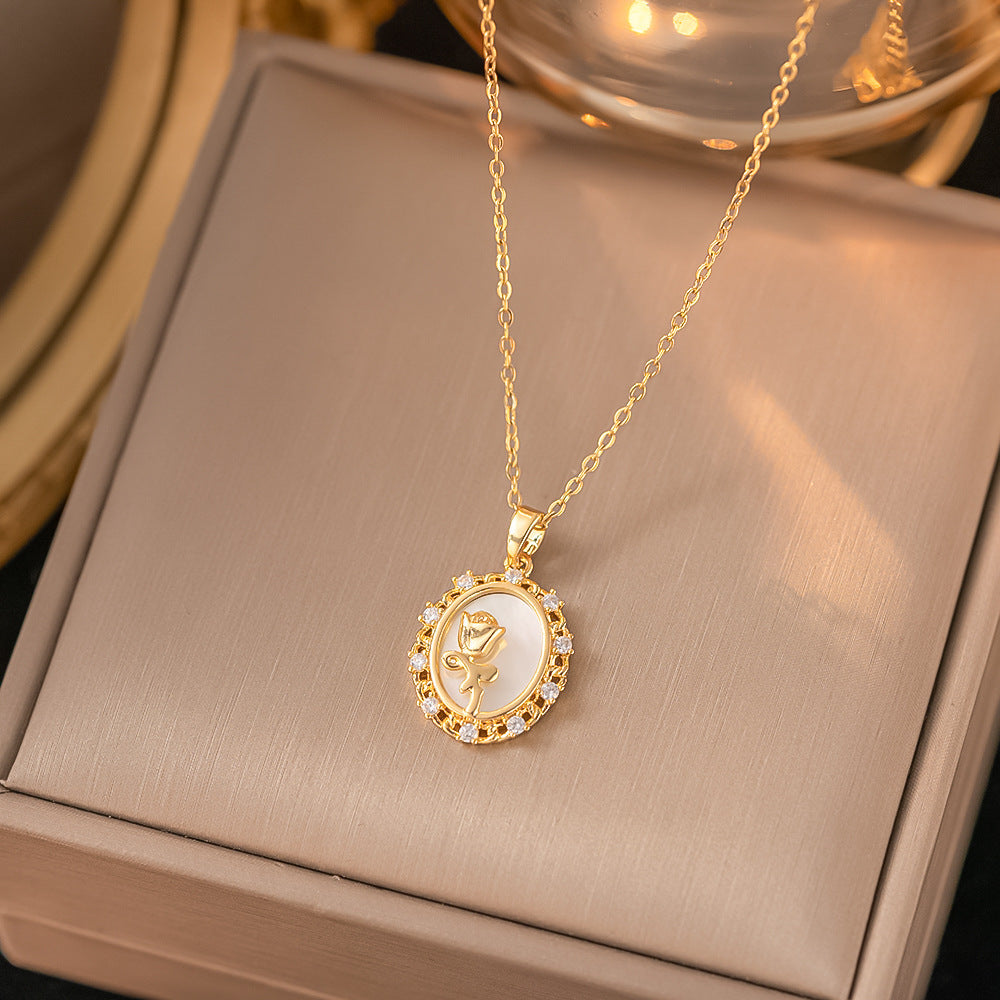 Titanium Steel Copper Pendant Necklace