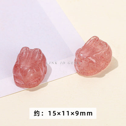 Gray Moonlight Pixiu Red Strawberry Crystal Pendant