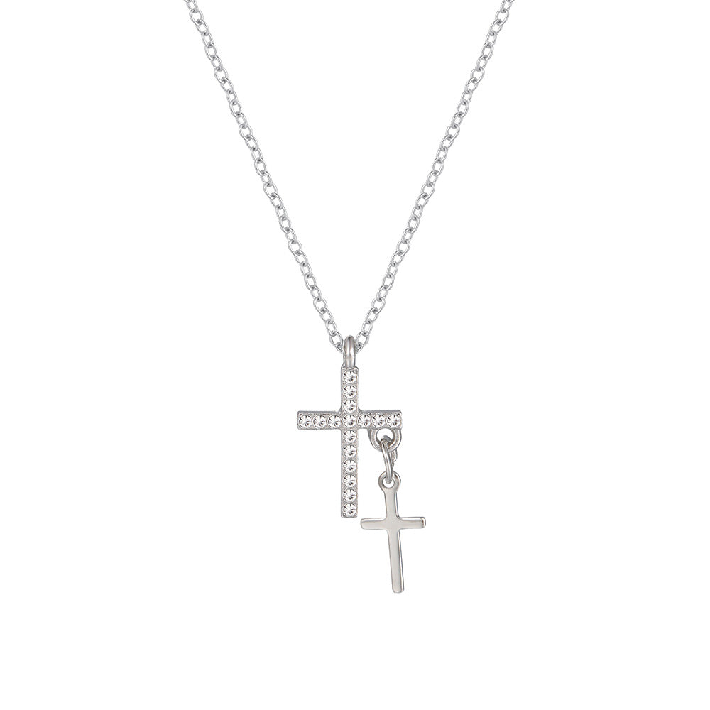 Retro Metal Cross Pendant Necklace