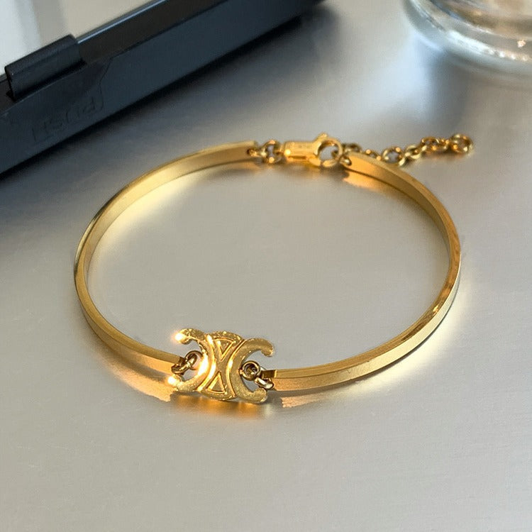 Arc de Triomphe 18K Gold Titanium Steel Bracelet — Women's Luxury