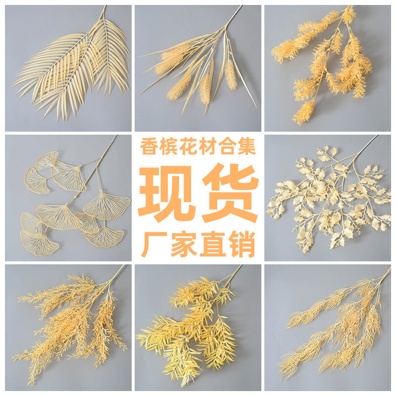 Champagne color rose artificial flower arrangement plastic flower