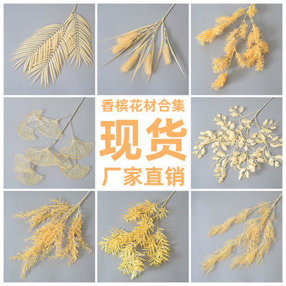 Champagne color rose artificial flower arrangement plastic flower