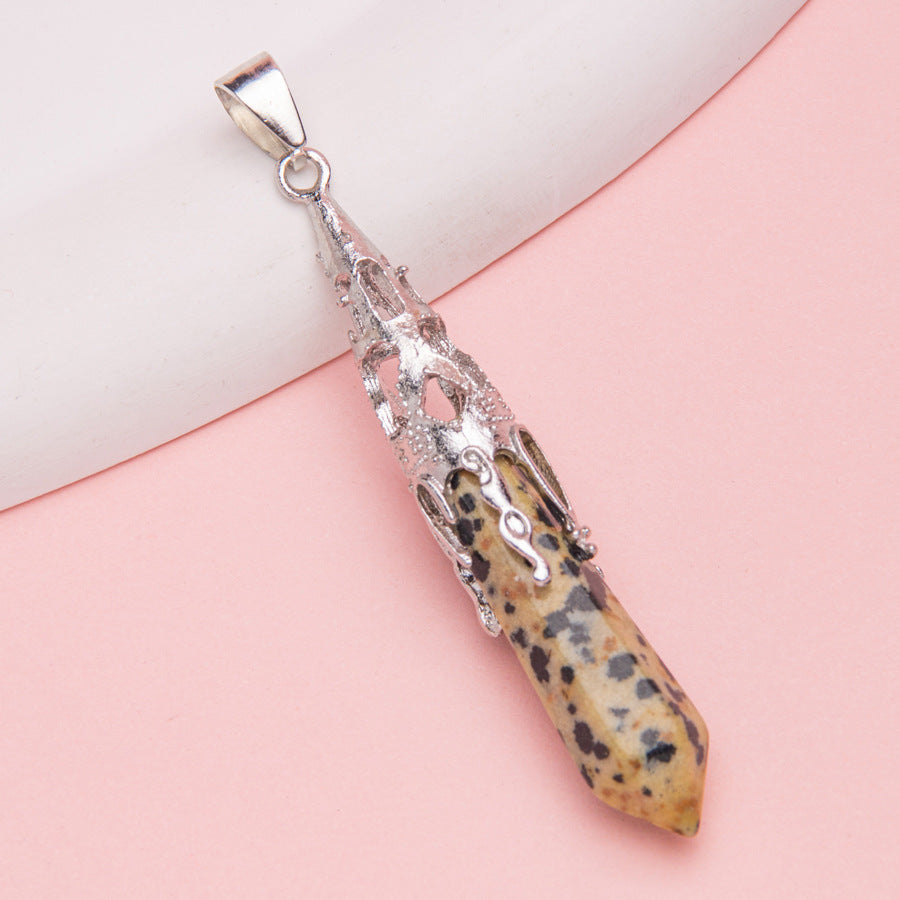 Crystal Agate Hexagonal Pyramid Pendulum Pendant