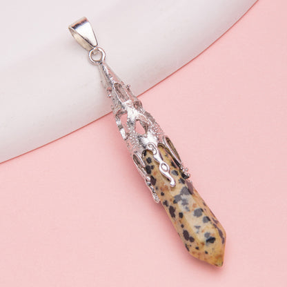 Crystal Agate Hexagonal Pyramid Pendulum Pendant