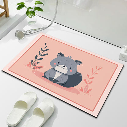 Cartoon diatomaceous earth bath mat