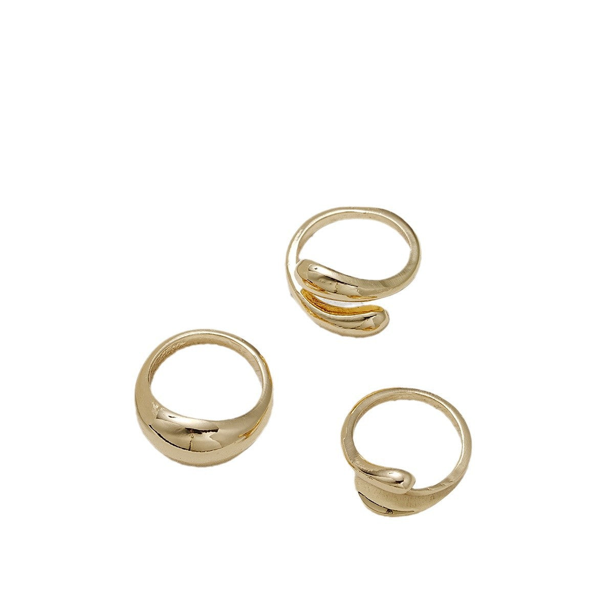 Gold Irregular Open Ring Set