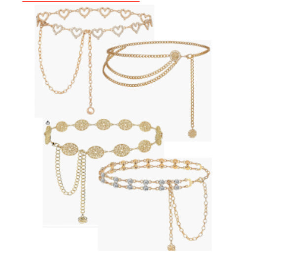 1.0Cm wide new leather waist chain