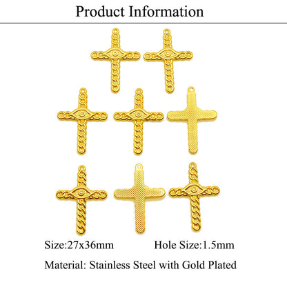 3 pcs/titanium-clad steel Tree of Life pendant Virgin Mary Cross