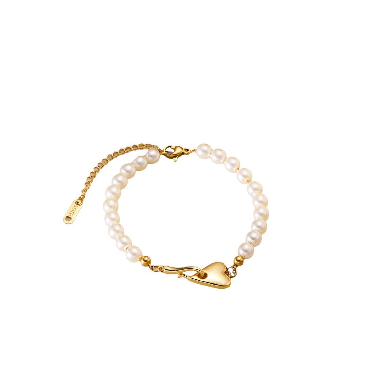 French-Style Titanium Steel Pearl Bracelet — Non-Fading