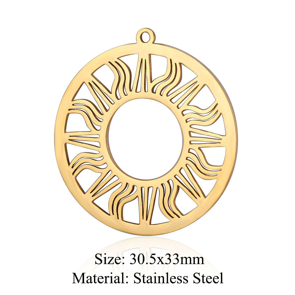 5 pcs/pack geometric shaped cosmic water drop titanium steel pendant