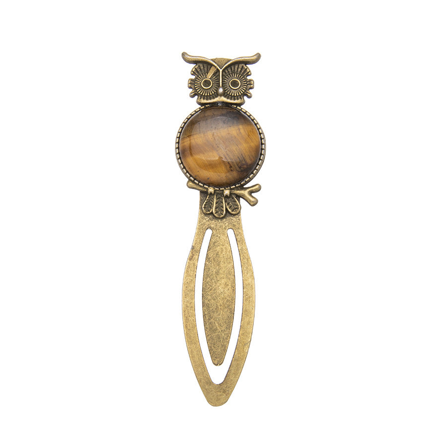Vintage Owl Bookmark Handmade Agate Slice Bookmark