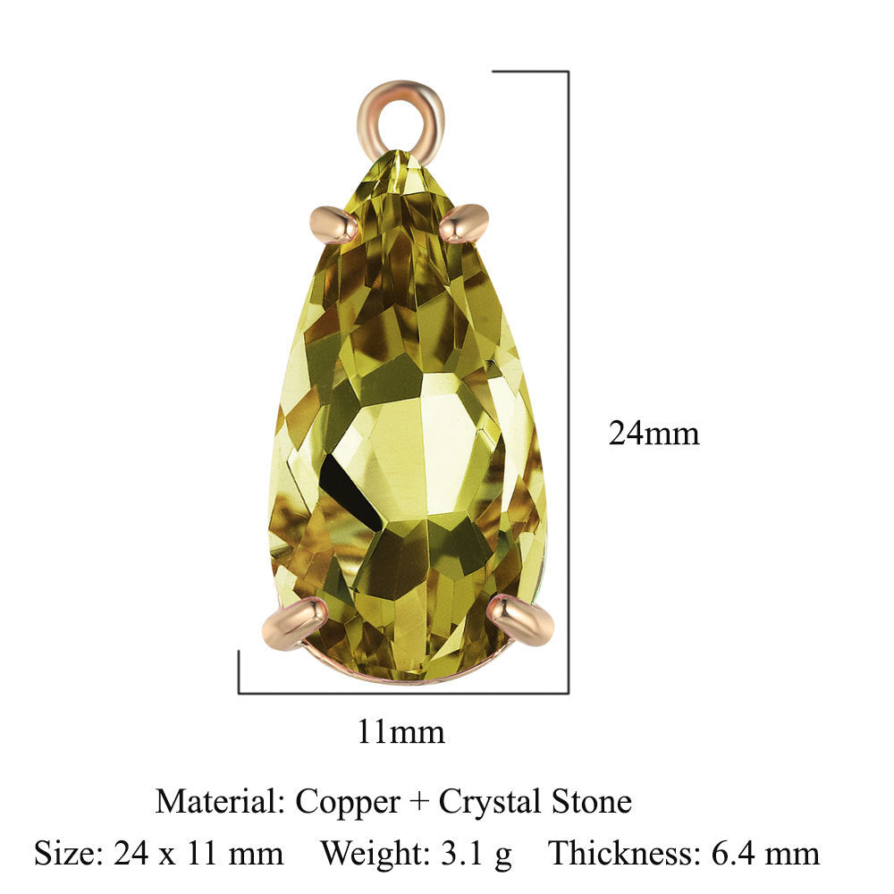 Colgante de cristal de cobre con forma de mariposa y gota de agua 