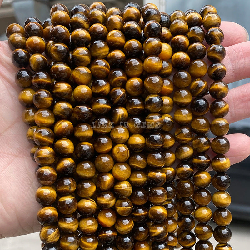Grade A natural yellow tiger's eye stone loose beads