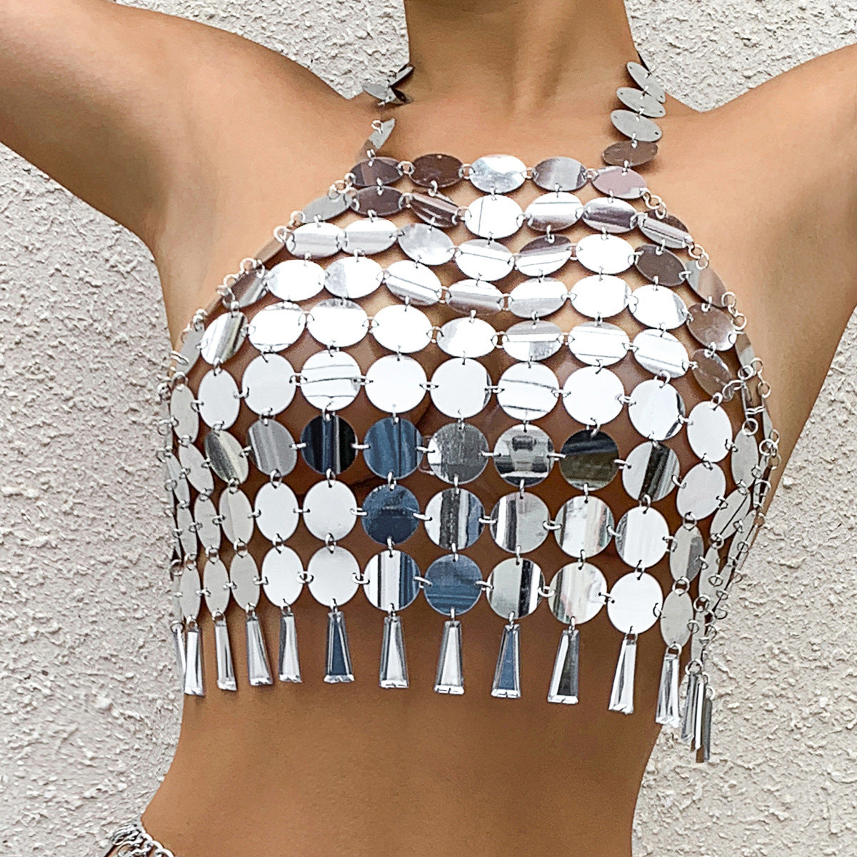 Cadena corporal con lentejuelas sexy para mujer 