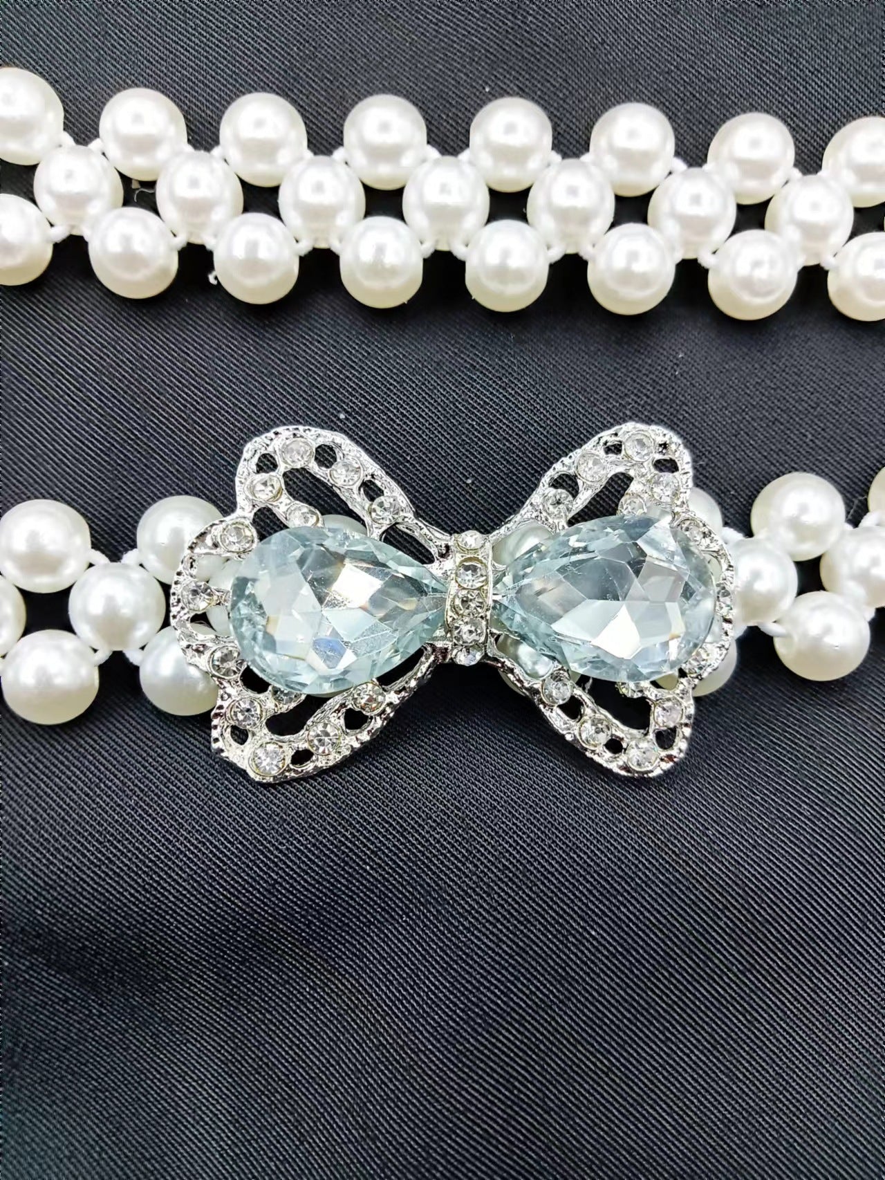 French Vintage Pearl Belt