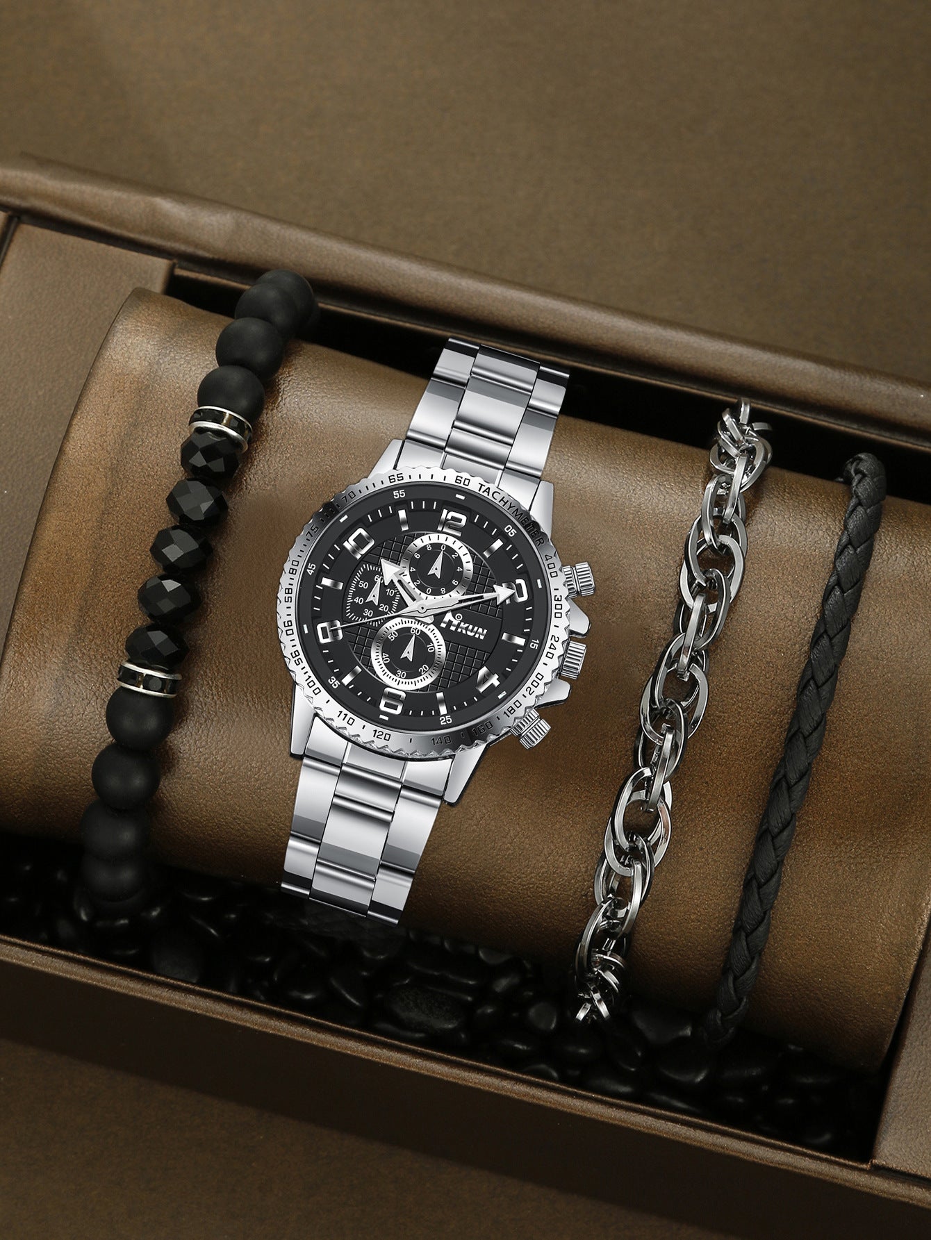 Automatic Mechanical Crown Bracelet Watch Set