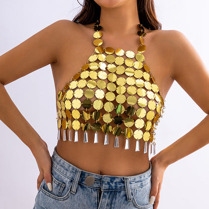 Cadena corporal con lentejuelas sexy para mujer 