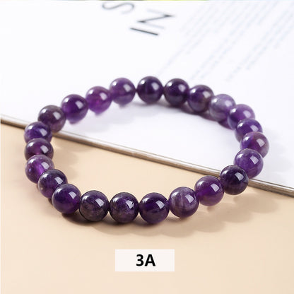 Brazilian Natural Ice Transparent Amethyst Single Ring Bracelet