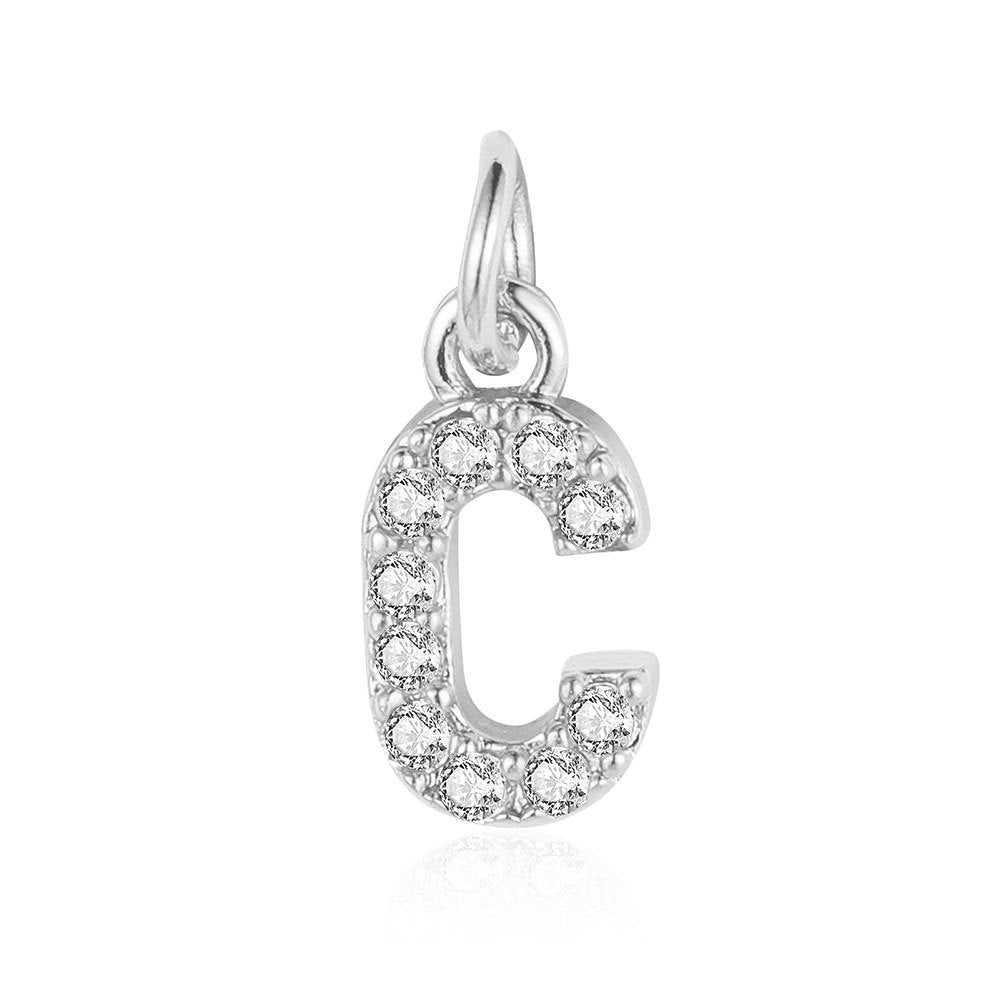 26 English letters copper zircon pendant DIY