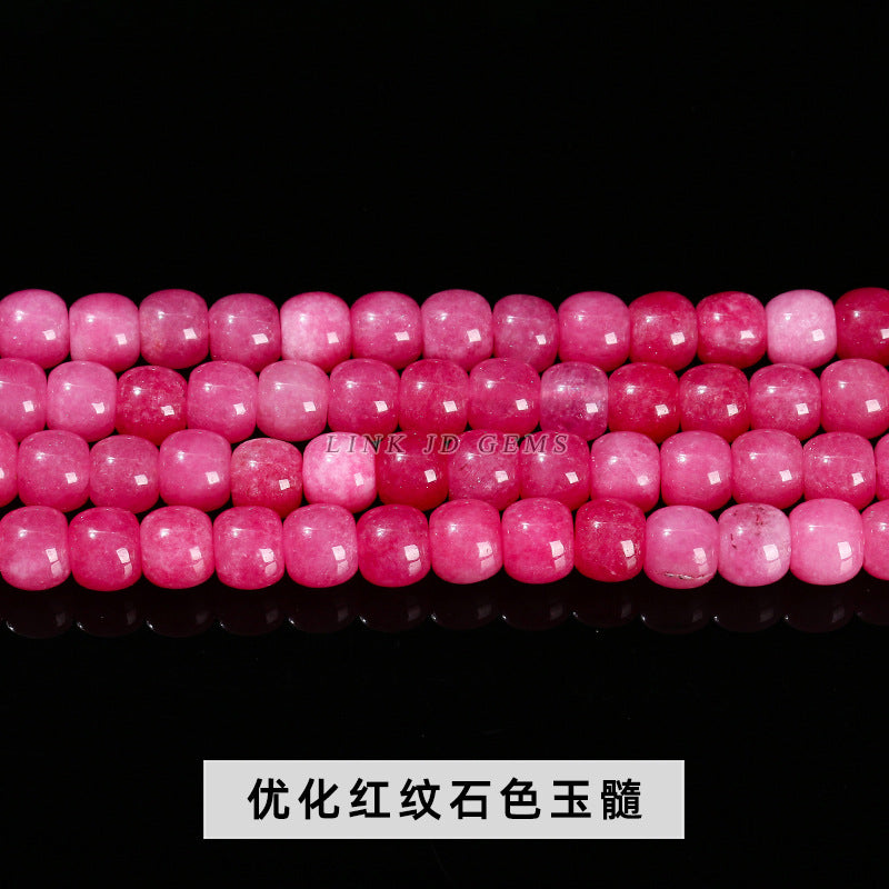 8/10Mm natural green Dongling jade old-shaped beads loose beads