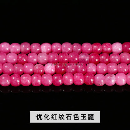 8/10Mm natural green Dongling jade old-shaped beads loose beads