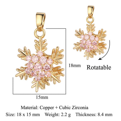 Rotatable gyro windmill copper zircon pendant.