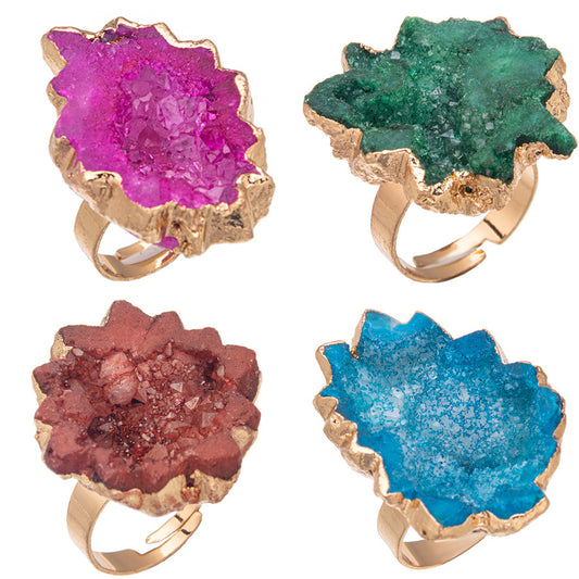 Anel de Fatia de Girassol Caverna de Cristal 