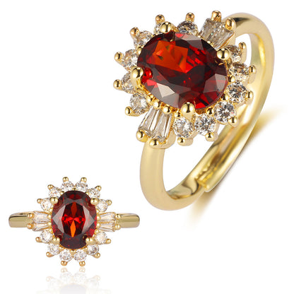 Cross eye zircon ring