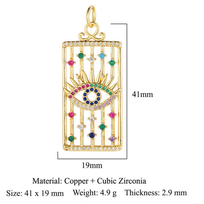 Oil drop copper zircon pendant palm eye face crown