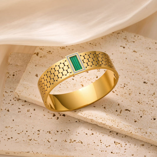 18K Gold Honeycomb Diamond Bracelet