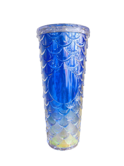 Fish scale cup double straw cup 700ml