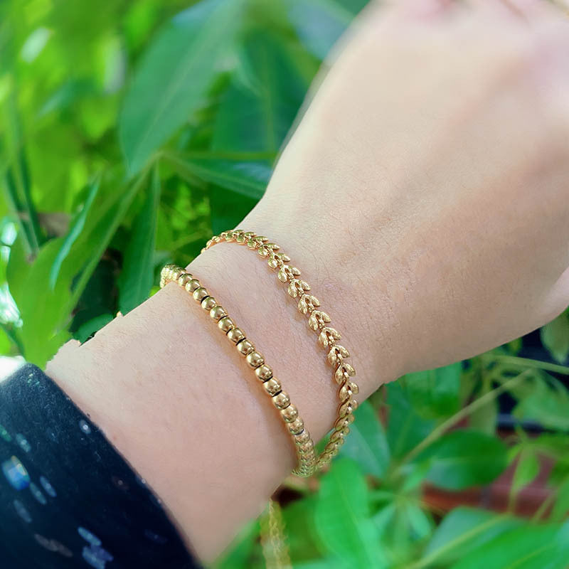 Women's French Light-Luxury Wheat Chain Titanium Steel Bracelet