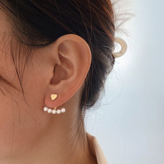 Curved Imitation Pearl Stud Earrings