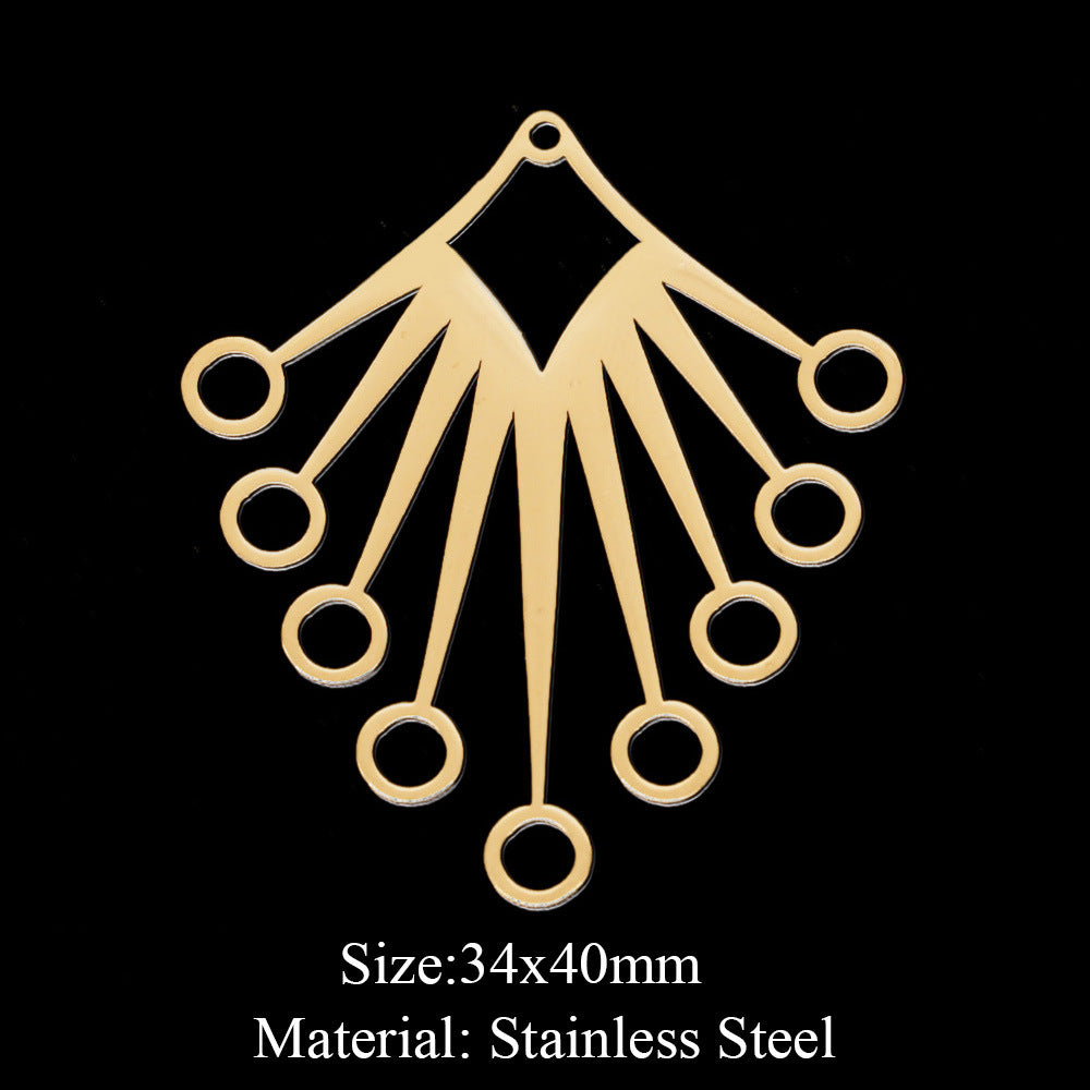 5 pcs/bag Fan-shaped flower geometric pendant