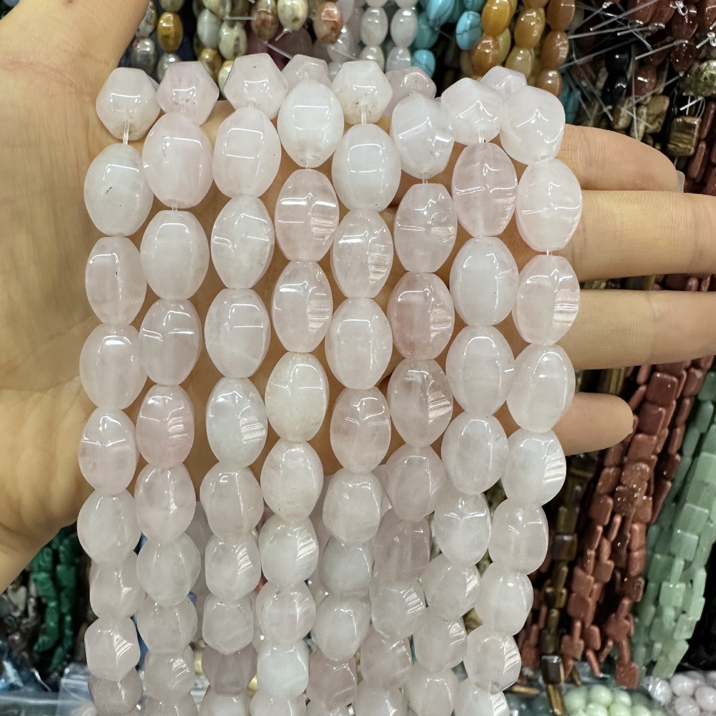 Cristal 28pcs contas de arroz hexagonais 10*14MM contas soltas 