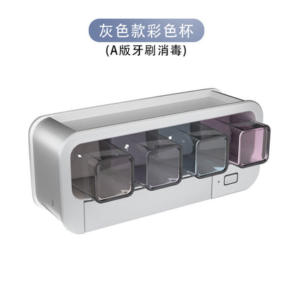 Dual-Sanitizer Toothbrush Holder Wall-Mounted