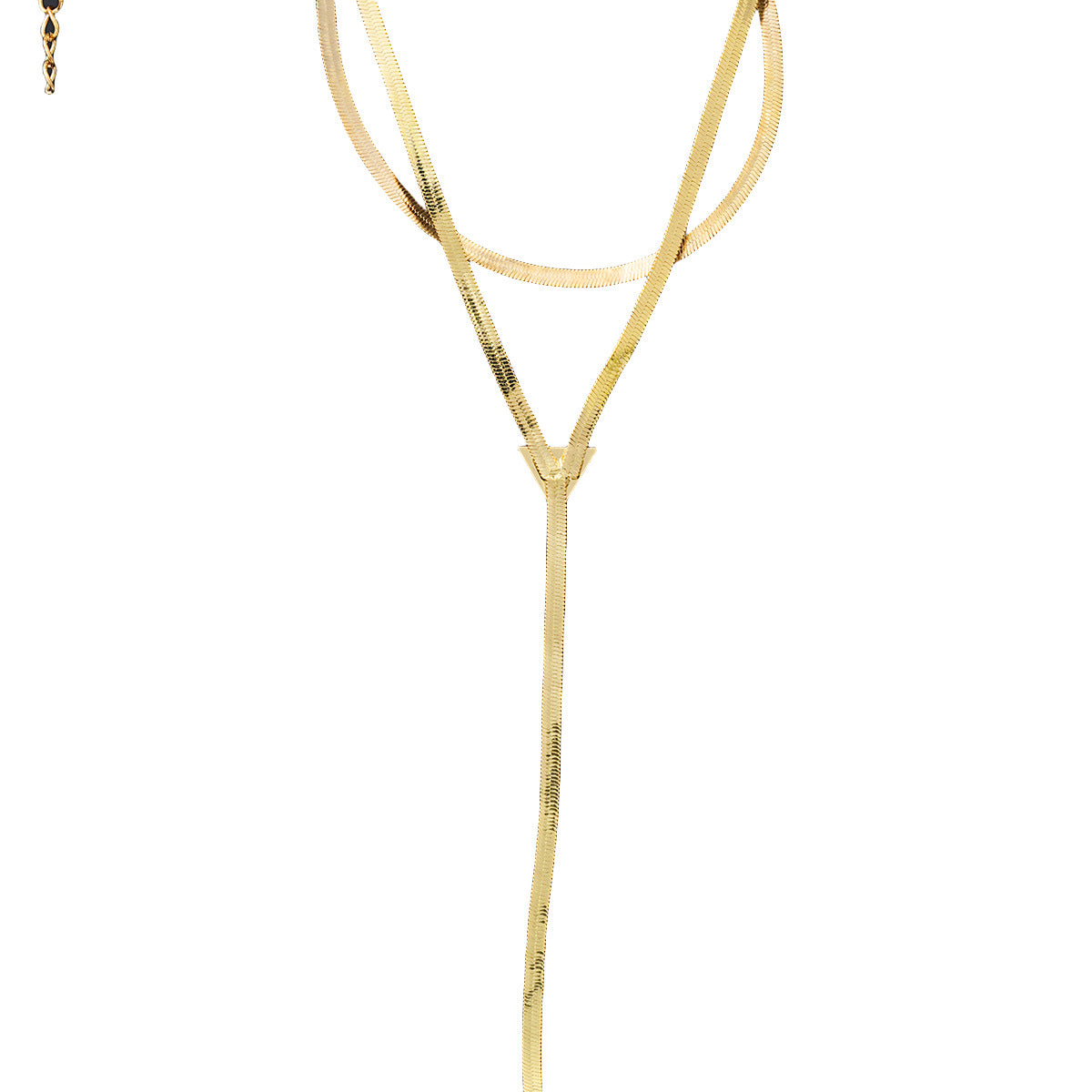 Gold Snake Bone Fringe Necklace