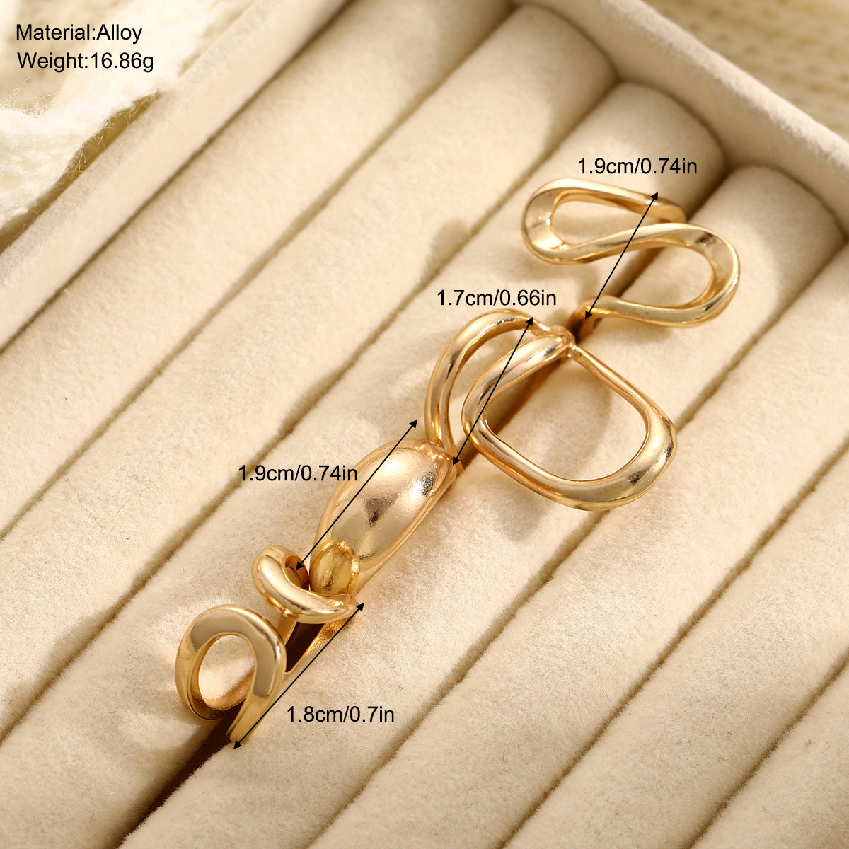 Irregular Gold Geometric Ring Set