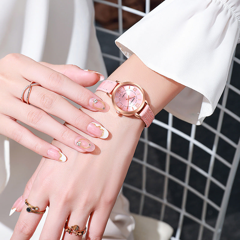 Reloj minimalista luminoso popular para mujer con transmisión en vivo 