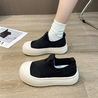 Zapatos casuales transpirables de malla con suela de plataforma. 