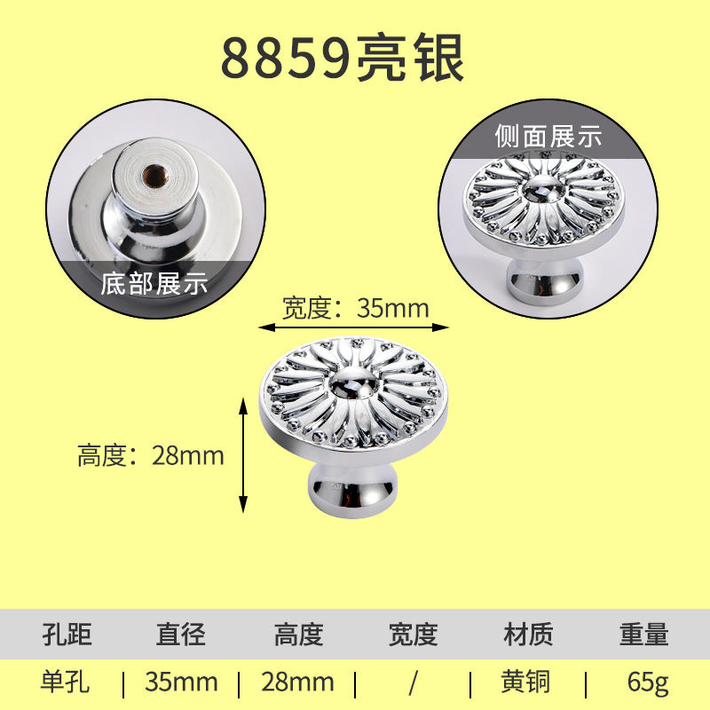 Chrome Bright Silver Brass Handle