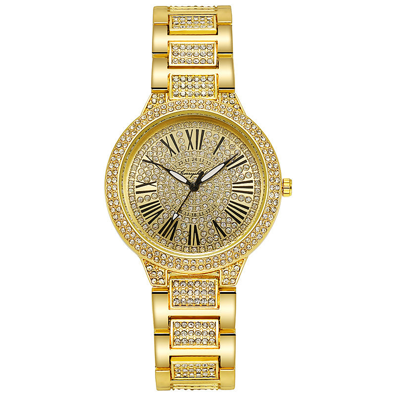 Diamond-encrusted men's and women's watches Steel belt Gypsy watches