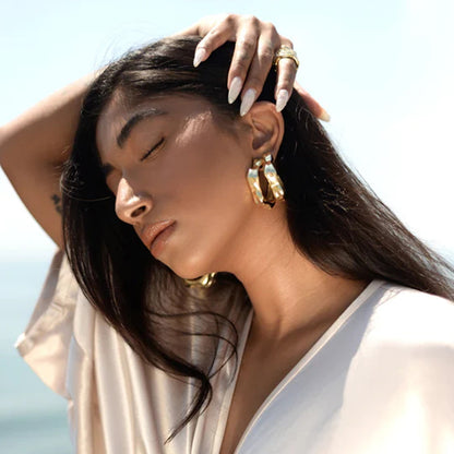 Triangle Petal C Shape Earrings