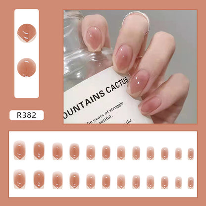 Blush Ombre Ice Pink Short Wearable Nails