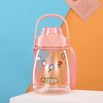 Botella de paja de plástico portátil 