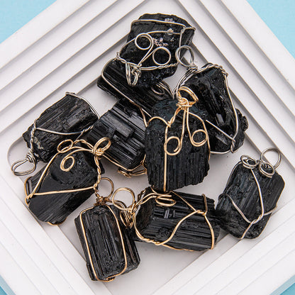 Pingente Irregular Turmalina Negra Cristal 