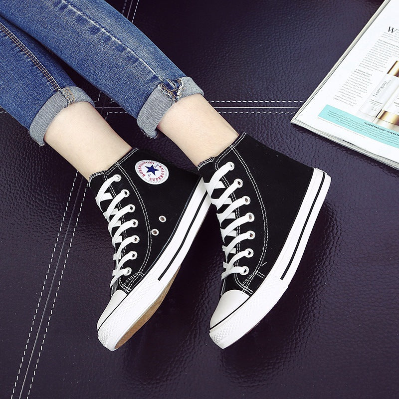 2 Korean Canvas Sneakers: Casual White Shoes for Students