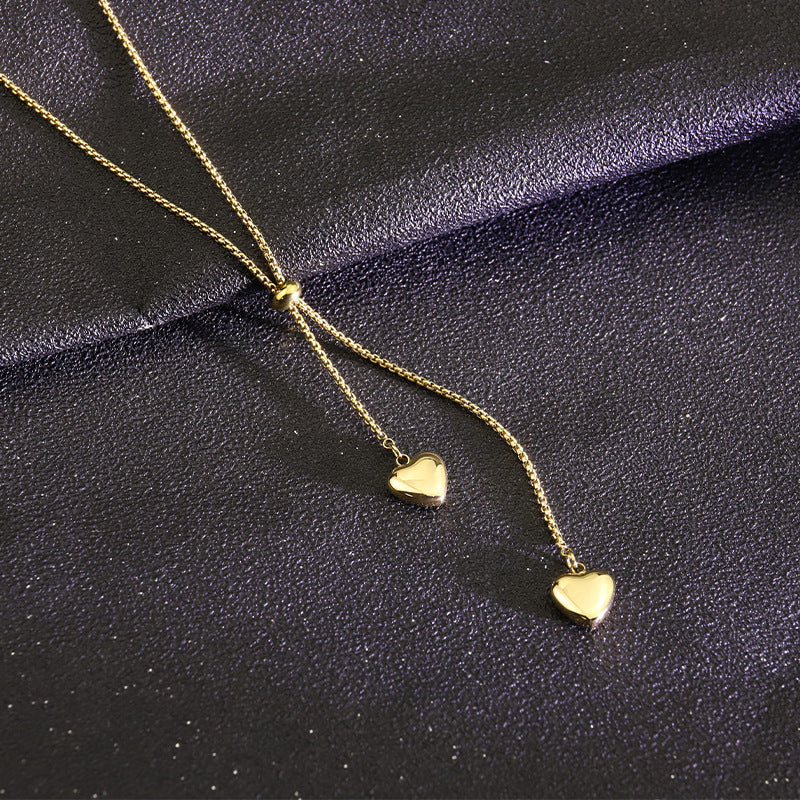 Women's Titanium Steel Heart Pendant Clavicle Necklace — Fade-Resistant Simple Design