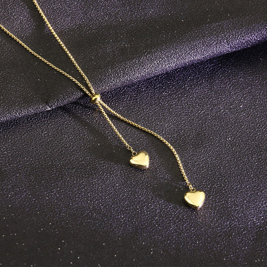 Women's Titanium Steel Heart Pendant Clavicle Necklace — Fade-Resistant Simple Design